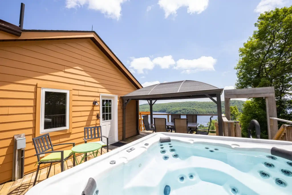 Winter cottage games room with pool table, basketball arcade game, and recreational amenities
