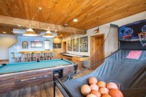 Ontario cottage with hot tub, outdoor dining area, and scenic lake views